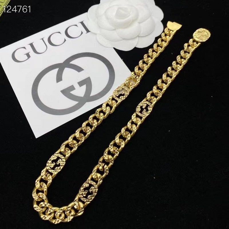 GUCCI Multi-Tone Hollow GG Necklace Set - Image 3