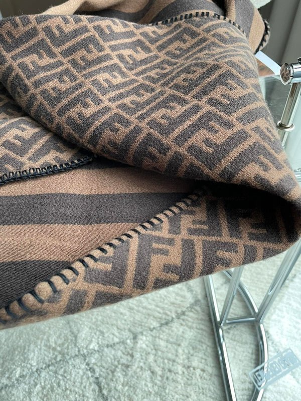 Fendi Wool Blend FF Monogram Shawl - Image 17