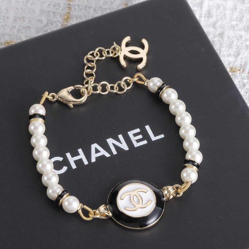 Chanel Pearl Enamel Double C Bracelet - Image 4