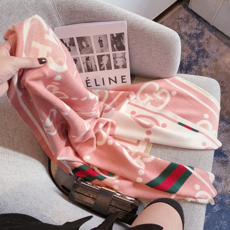 GUCCI Wool Web Stripe GG Scarf - Image 19