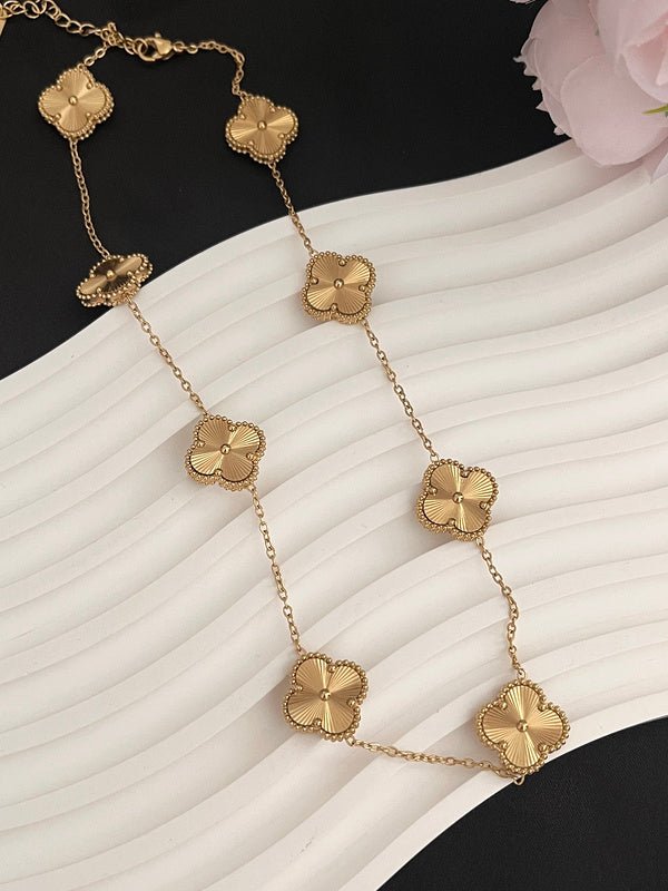 Alternative view of VCA 8 Motifs Matte Gold 316L Steel Necklace