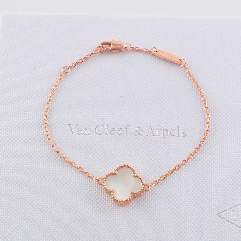 VAB1 4 Clover Bracelet single flower steel braceletabout 17cm+4cm extra Jewelry - Image 3