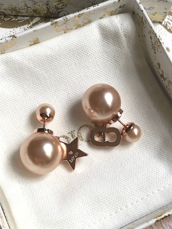 Dior Rose Gold Asymmetric Star Charm Earrings - Image 7