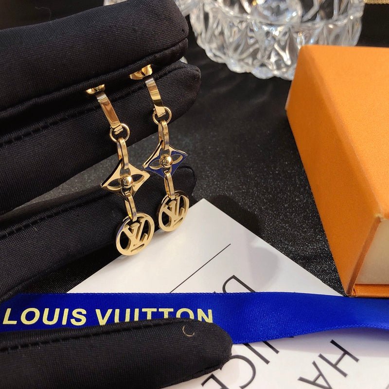 LV Enamel Monogram Earrings
