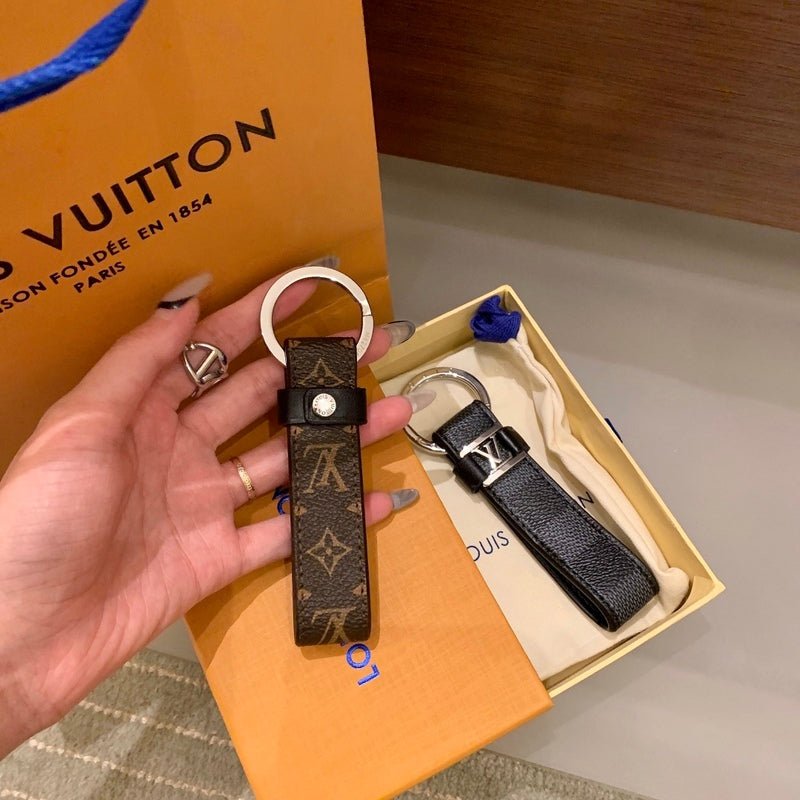 Alternative view of  LV Brown Canvas  Monogram Strap Keychain