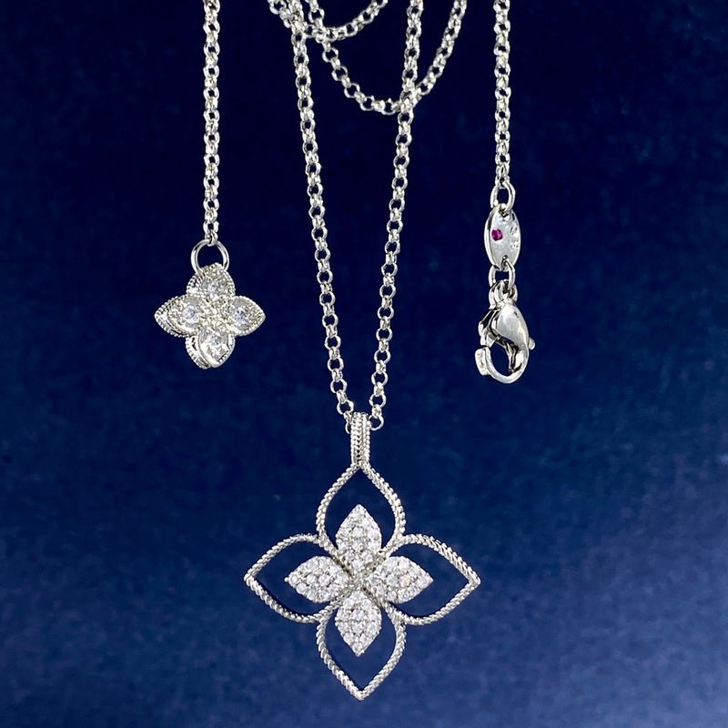 VCA Full Diamond Hollow Clover Necklace - Image 6