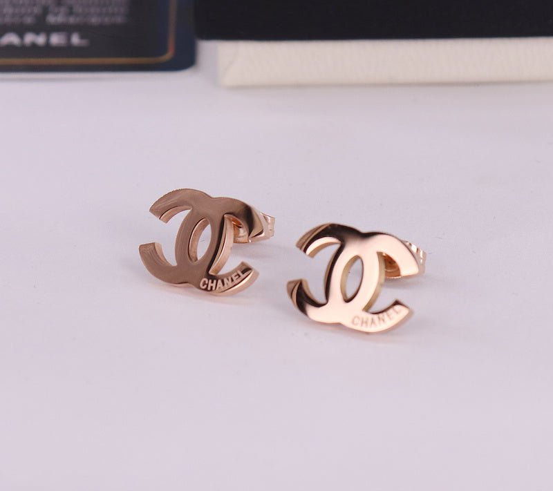 CHANEL Multi-Tone Solid Metal CC Stud Earrings Set - Image 4