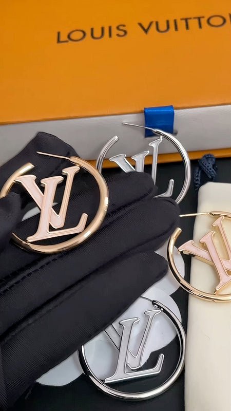 Alternative view of LV Logo Hoop Earrings