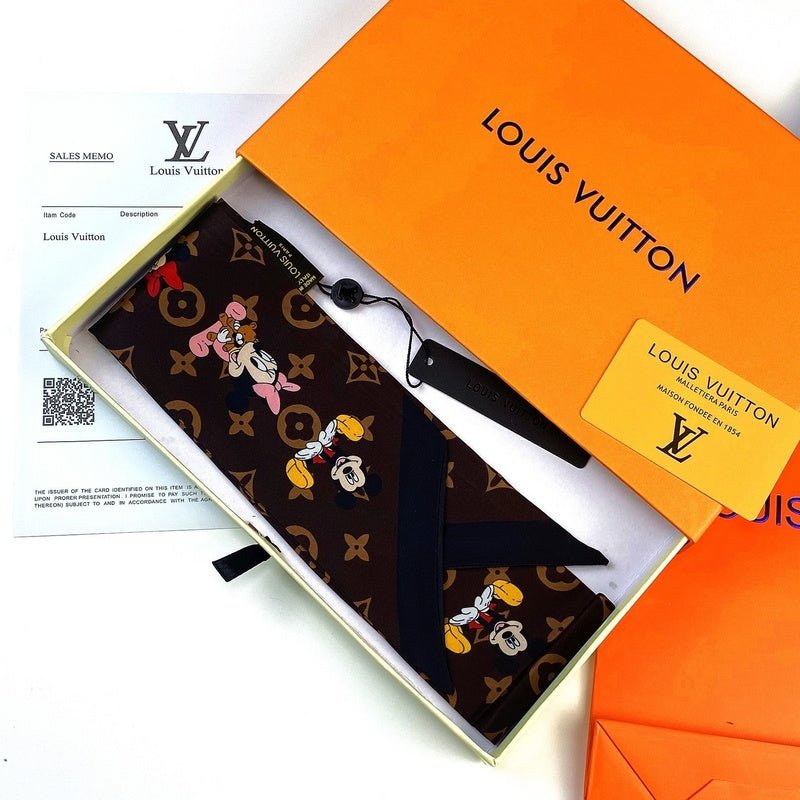 LV Disney Mickey Monogram Twilly Print Scarf - Image 8