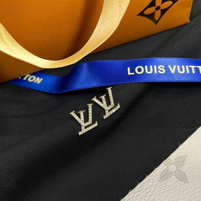 Alternative view of LV Crystal Logo Stud Earrings