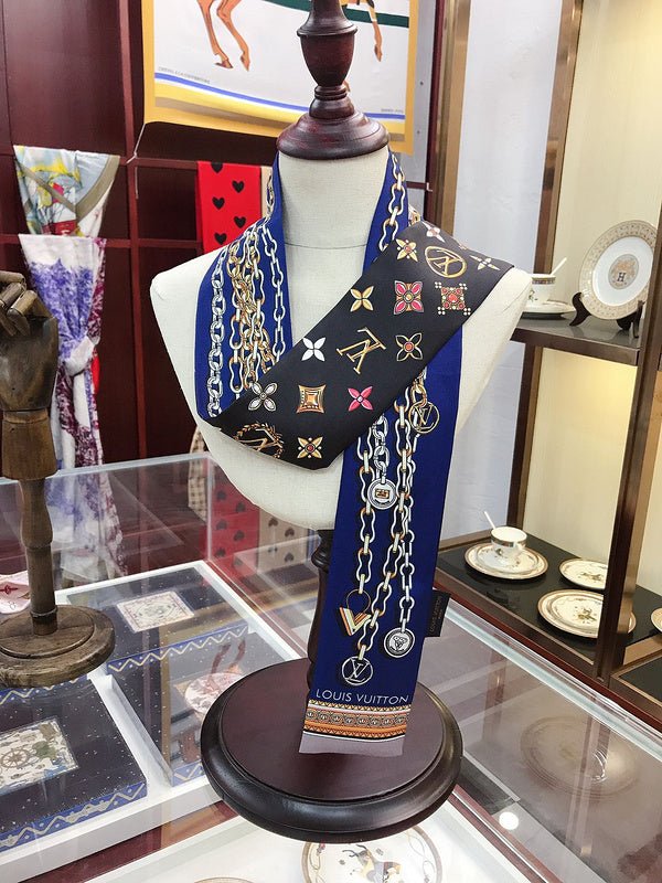 Alternative view of LV Pastel Pink Chain & Gem Monogram Scarf