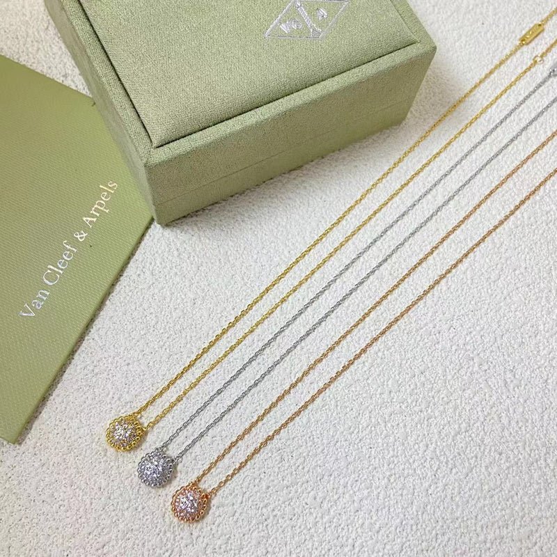 VCA Round Full Diamond Candy Pendant Necklace - Image 4