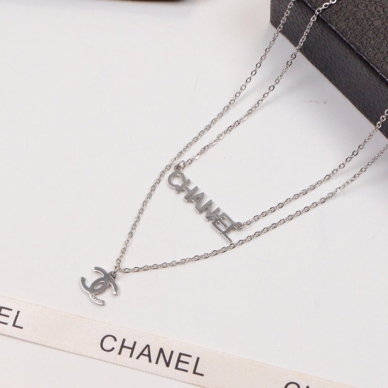 Alternative view of Chanel Multi-tone Double Layer Letter CC Necklace
