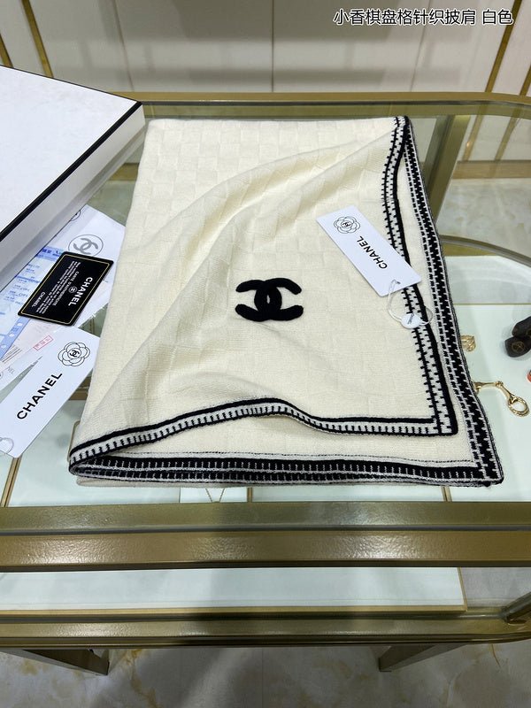 CHANEL Stitched Edge CC Shawl - Image 6