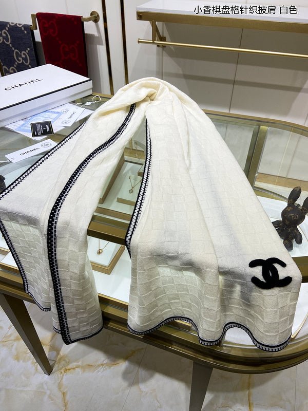 CHANEL Stitched Edge CC Shawl - Image 9