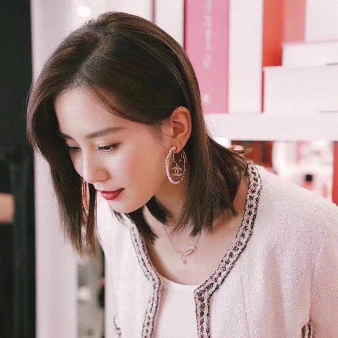 Alternative view of Chanel Rhinestone Metal Hoop Earrings