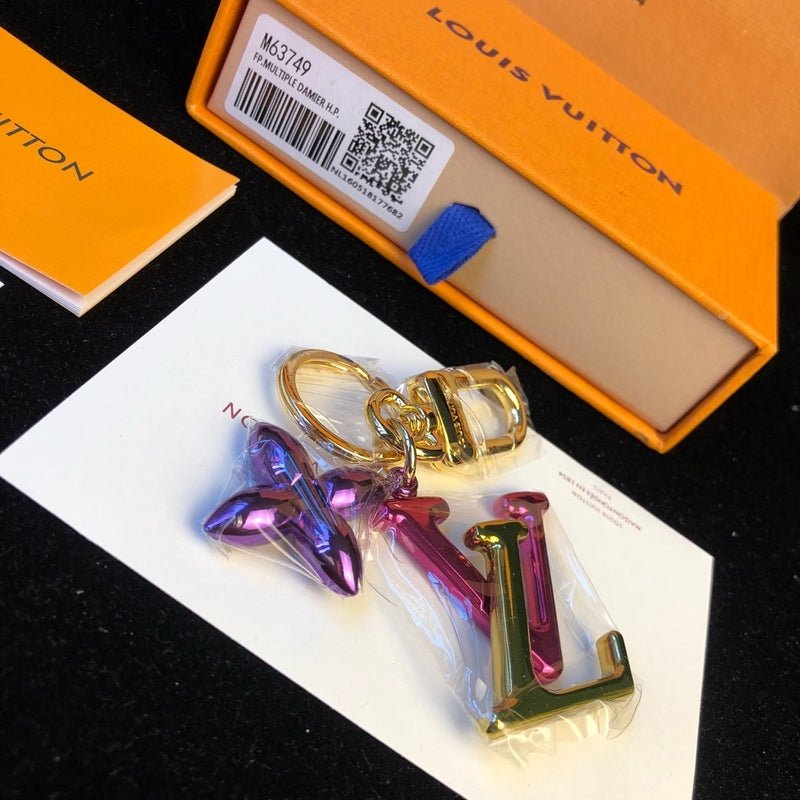 LV Iridescent Heart Ornament Logo Keychain - Image 6