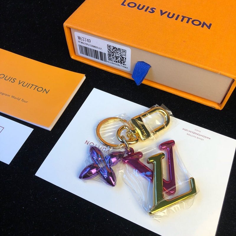 LV Iridescent Heart Ornament Logo Keychain - Image 5