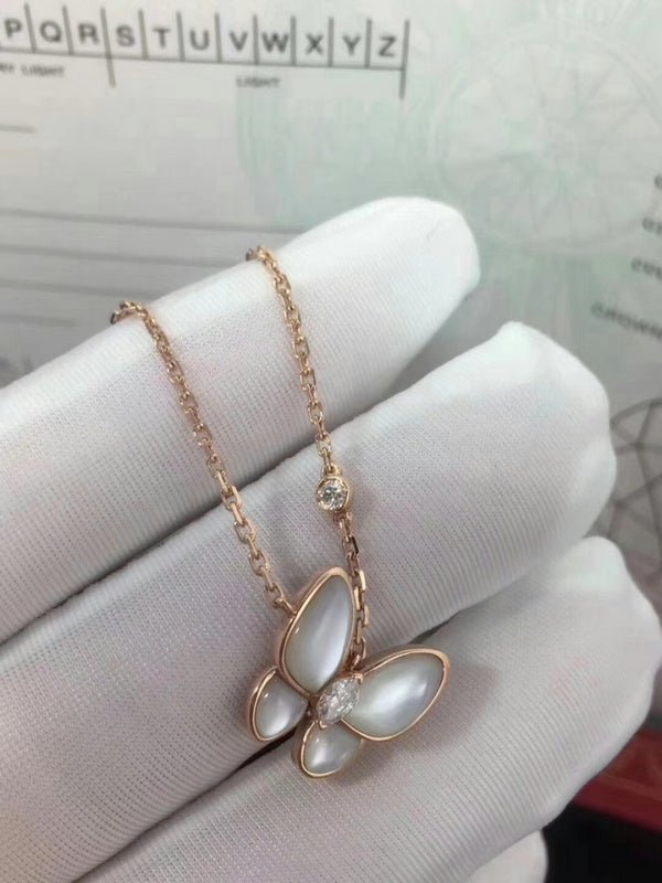 VCA White Mother Of Pearl Butterfly Necklace - Image 6