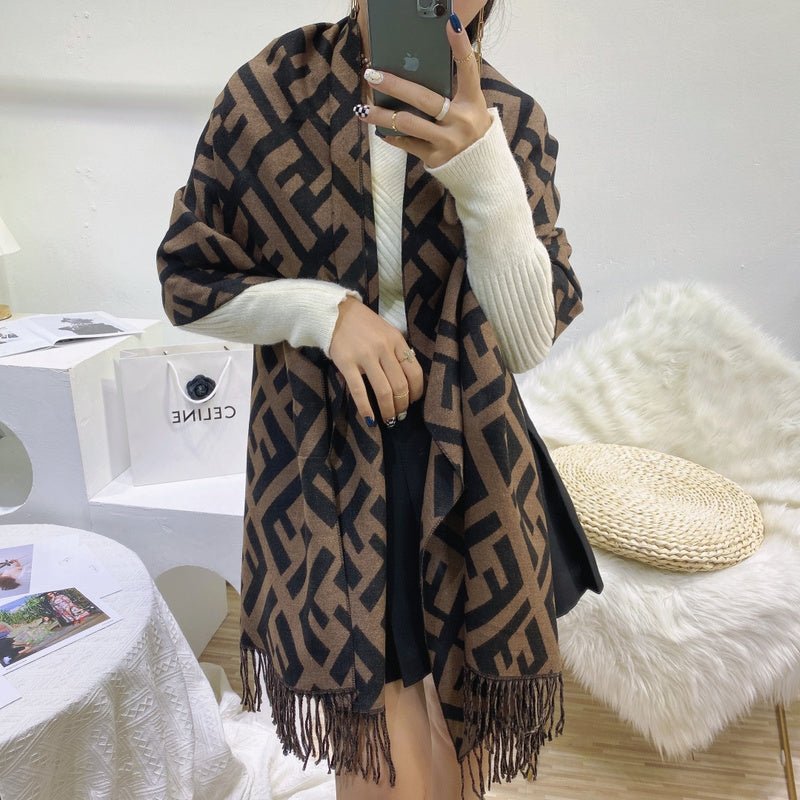 Fendi Wool Blend FF Monogram Shawl