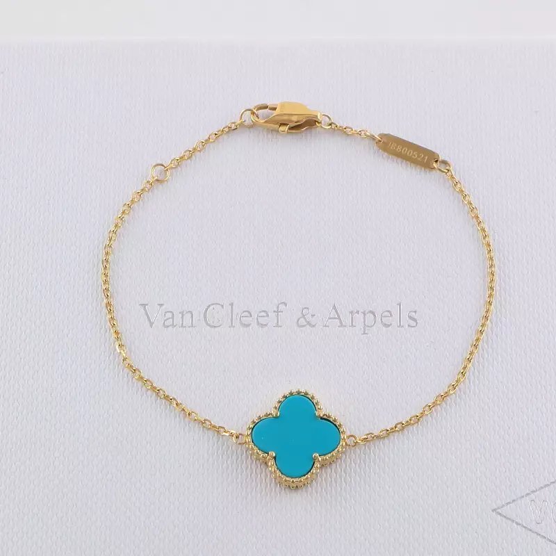VAB1 4 Clover Bracelet single flower steel braceletabout 17cm+4cm extra Jewelry - Image 8
