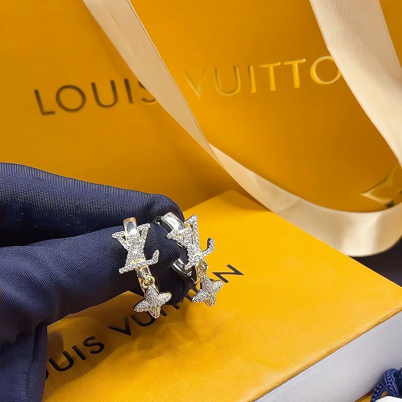 LV Crystal Star Drop Classic Earrings - Image 6