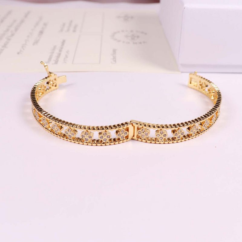 VAB6 Fashionable high quality four leaf flower bracelet gold plated Jewelry - Image 5