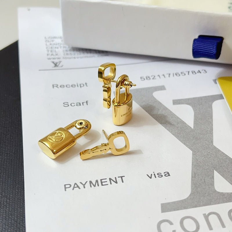 LV Lock & Key Earrings - Image 4