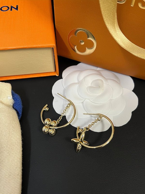 LV Flower Charm Earrings - Image 6