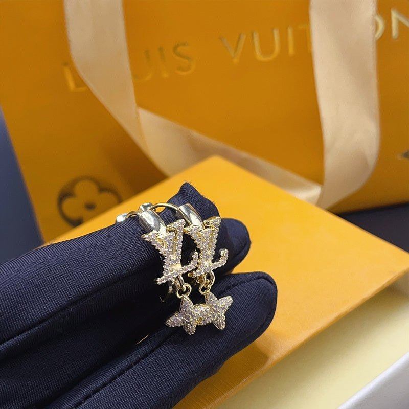 LV Crystal Star Drop Classic Earrings - Image 3