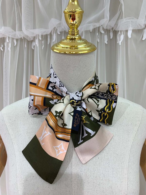 LV Leather Hardware Print Monogram Twilly Scarf - Image 5
