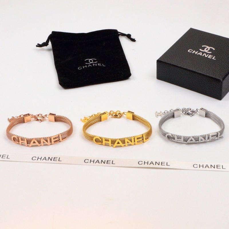 Chanel Hollow Letter Metal Bracelet