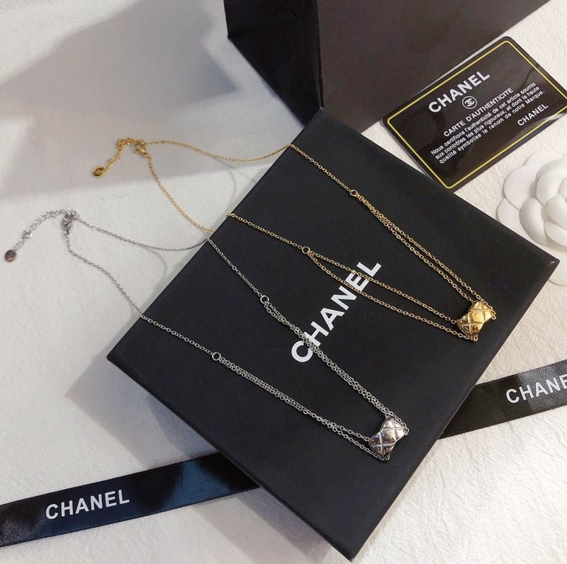 Alternative view of Chanel Quilted Square Double Layer Necklace