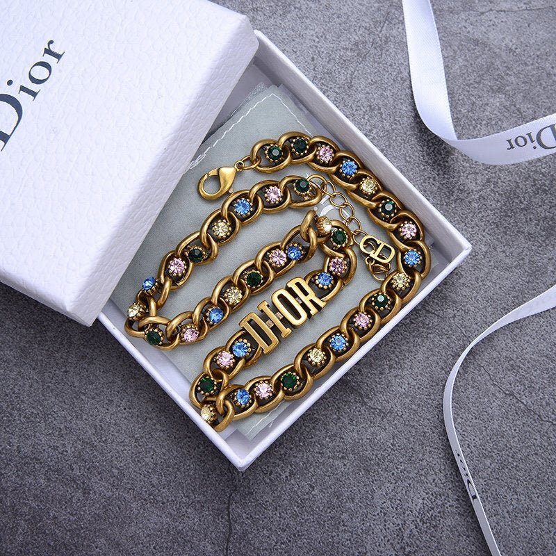Dior Vintage Gemstone Choker - Image 4
