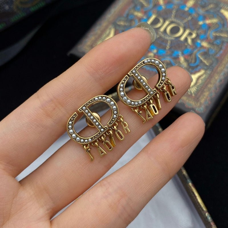 Dior Pearl CD Logo Earrings - Image 4