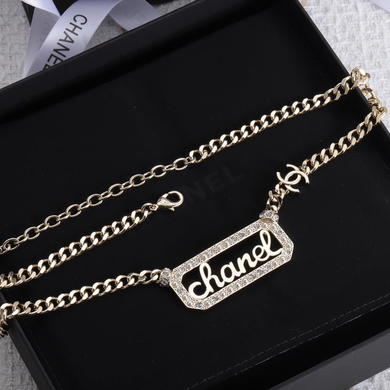 Chanel Crystal Logo Plaque Cuban - Image 3