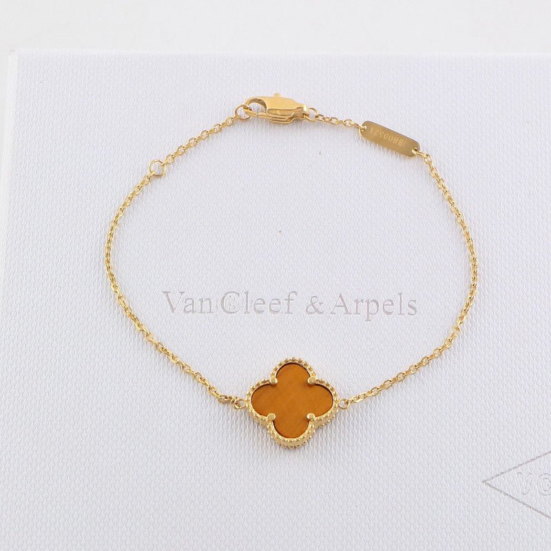 VAB1 4 Clover Bracelet single flower steel braceletabout 17cm+4cm extra Jewelry - Image 5