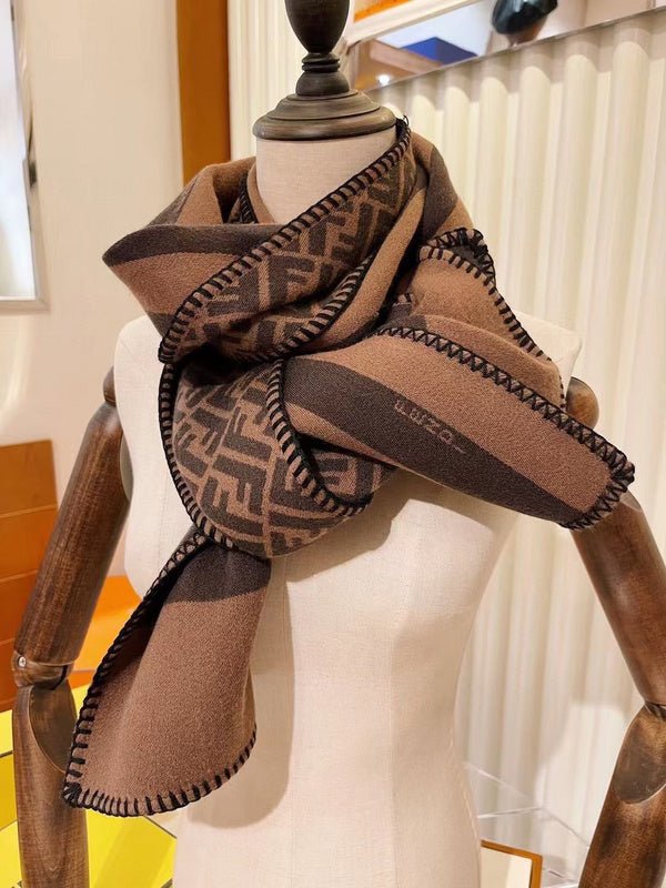 Fendi Wool Blend FF Monogram Shawl - Image 13
