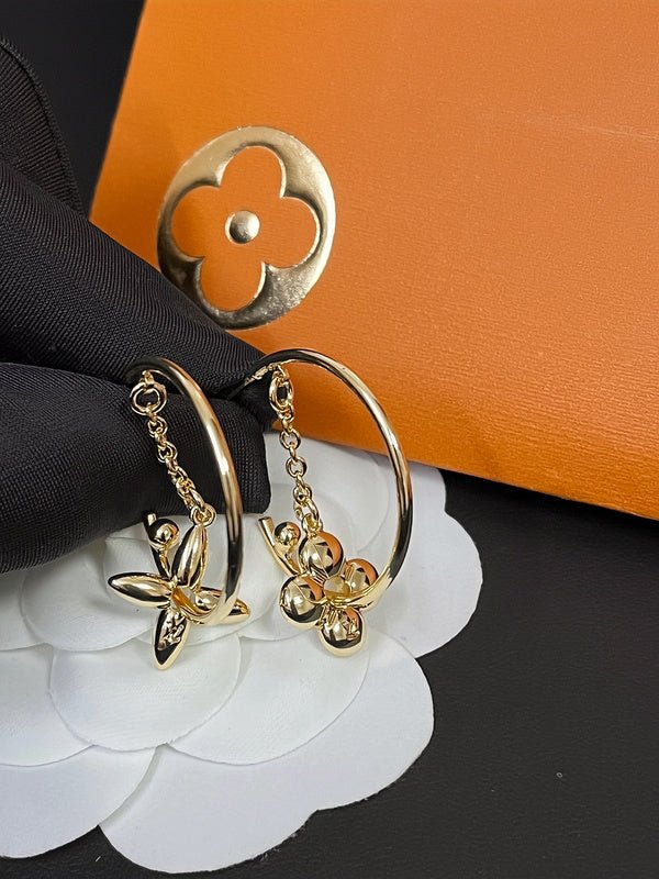 LV Flower Charm Earrings - Image 3