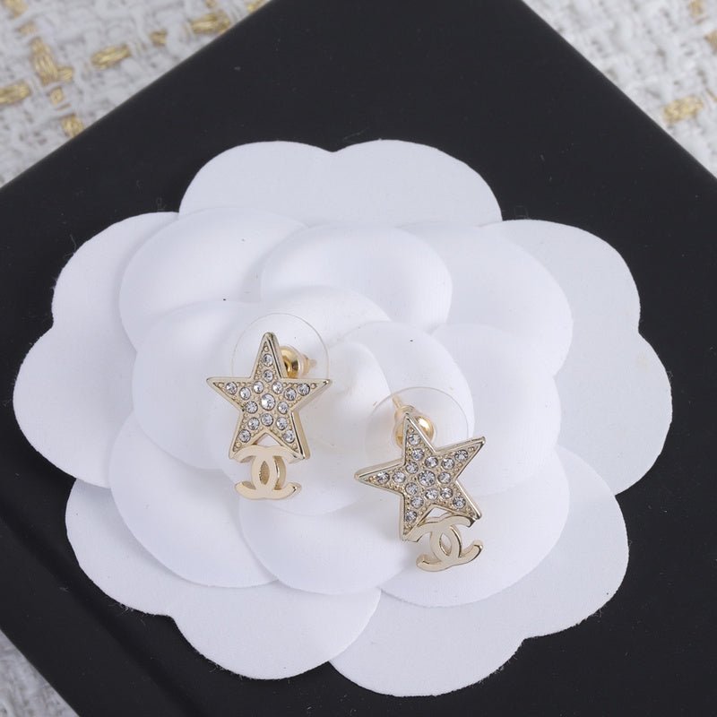 Chanel Star Crystal CC Stud Earrings - Image 6