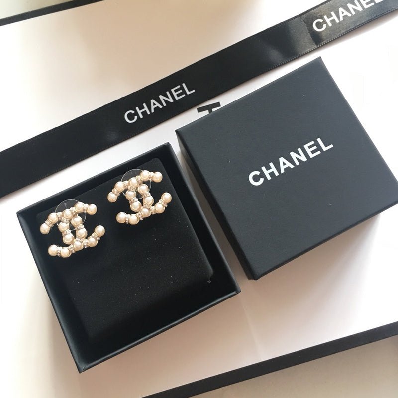 Chanel Pearl Inlaid Double C Stud - Image 8