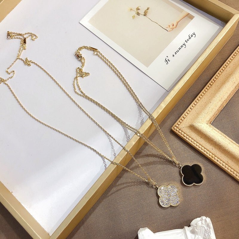 Alternative view of VCA X360 Reversible Black Clover Long Necklace