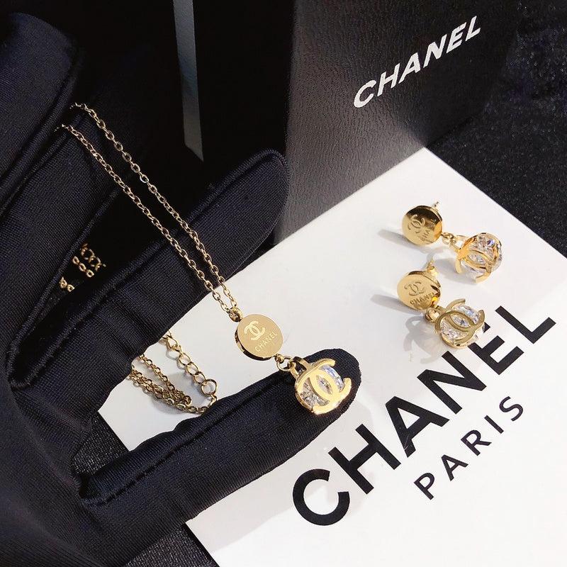 Chanel Gold Disc Crystal CC Drop - Image 9