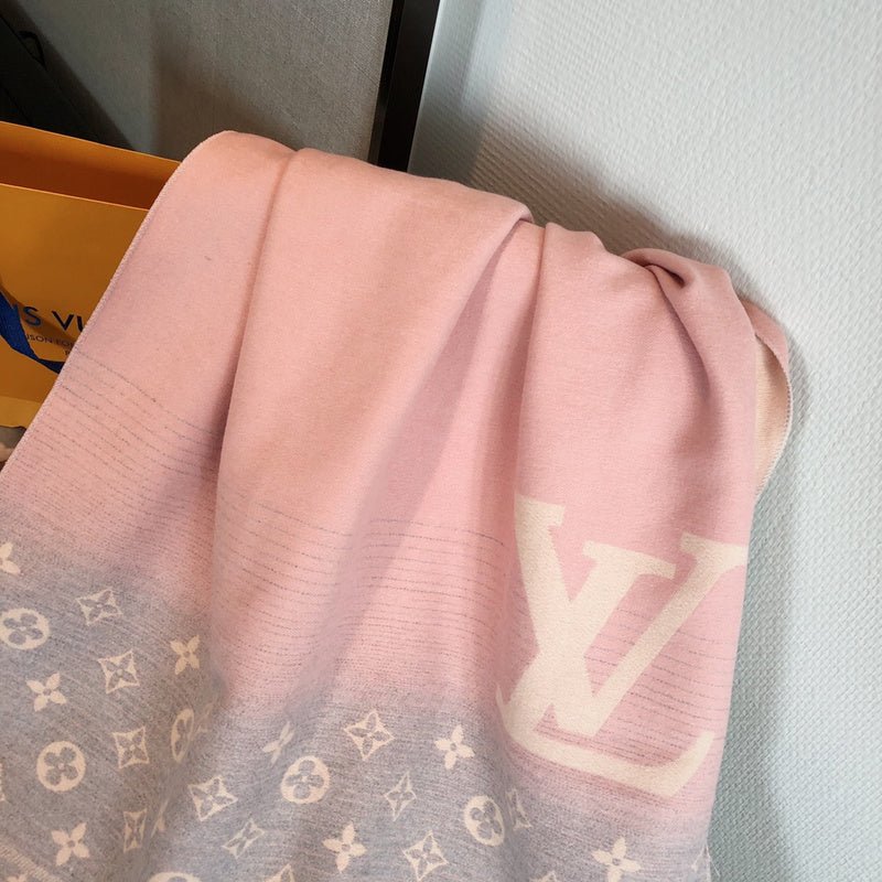 LV Black Gradient Monogram Fringed Shawl - Image 11