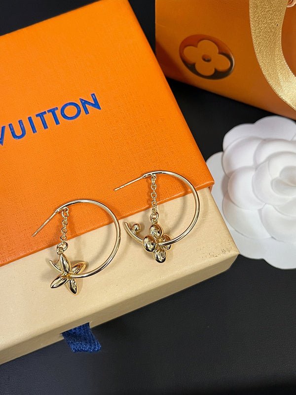 LV Flower Charm Earrings - Image 5