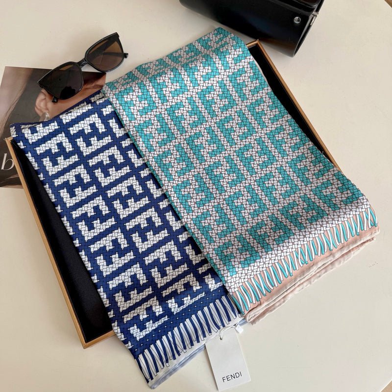 Fendi Woven FF Monogram Silk Scarf