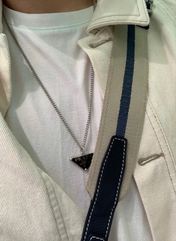 Prada Style Delicate Triangle Necklace - Image 8