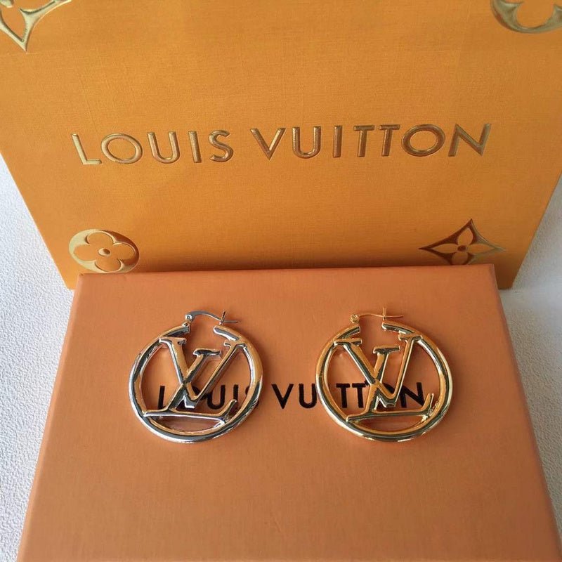 LV Open Logo Hoop Sophisticated Earrings - Image 5