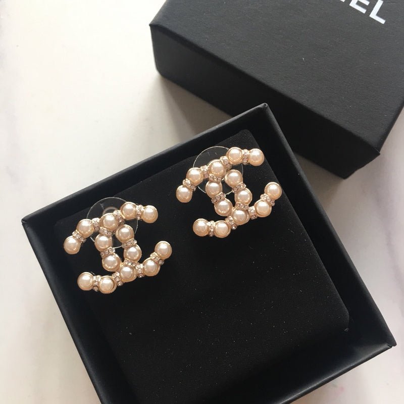 Chanel Pearl Inlaid Double C Stud - Image 6