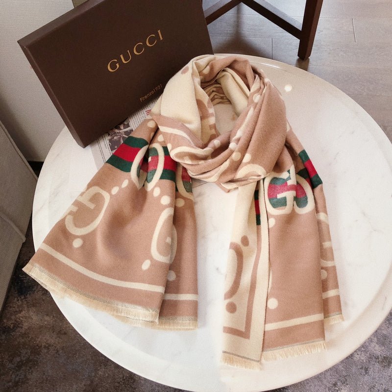 GUCCI Wool Web Stripe GG Scarf - Image 23